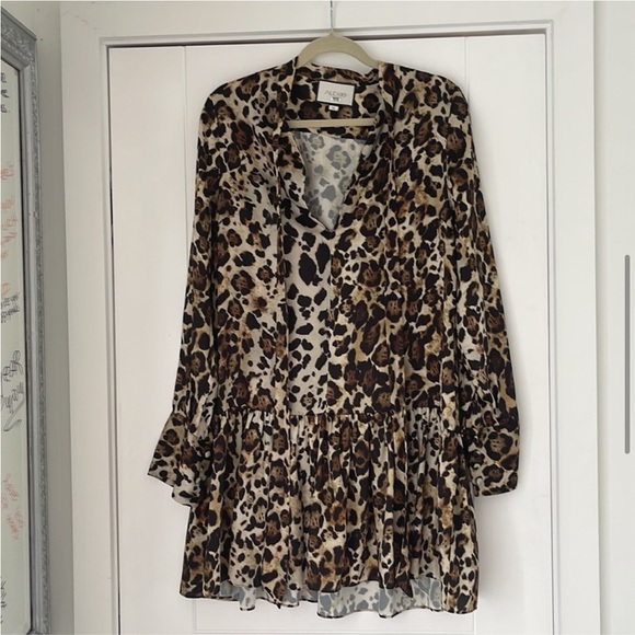 Alexis Lydia Leopard Long Sleeve Mini Dress XL Animal Print - Picture 8 of 8